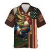 Funny Cartoon Chicken Graphic Shirts For Men Clothes Casual Hawaiian Rooster Beach Shirt Aloha Button Clothing Eggs Short Sleeve