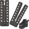 Black Leather Lace-in Boot Zipper Inserts Metal Eyelets 8 Holes Zipper Boot Laces Shoe Accessory Adjustable No Tie Shoe Laces