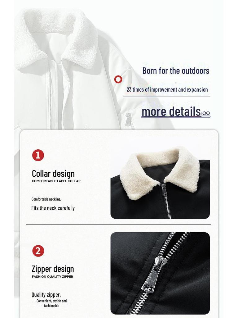 Men's Plus Size Lambskin & Cotton Winter Jacket (M-8XL) - Loose, Thick, Warm