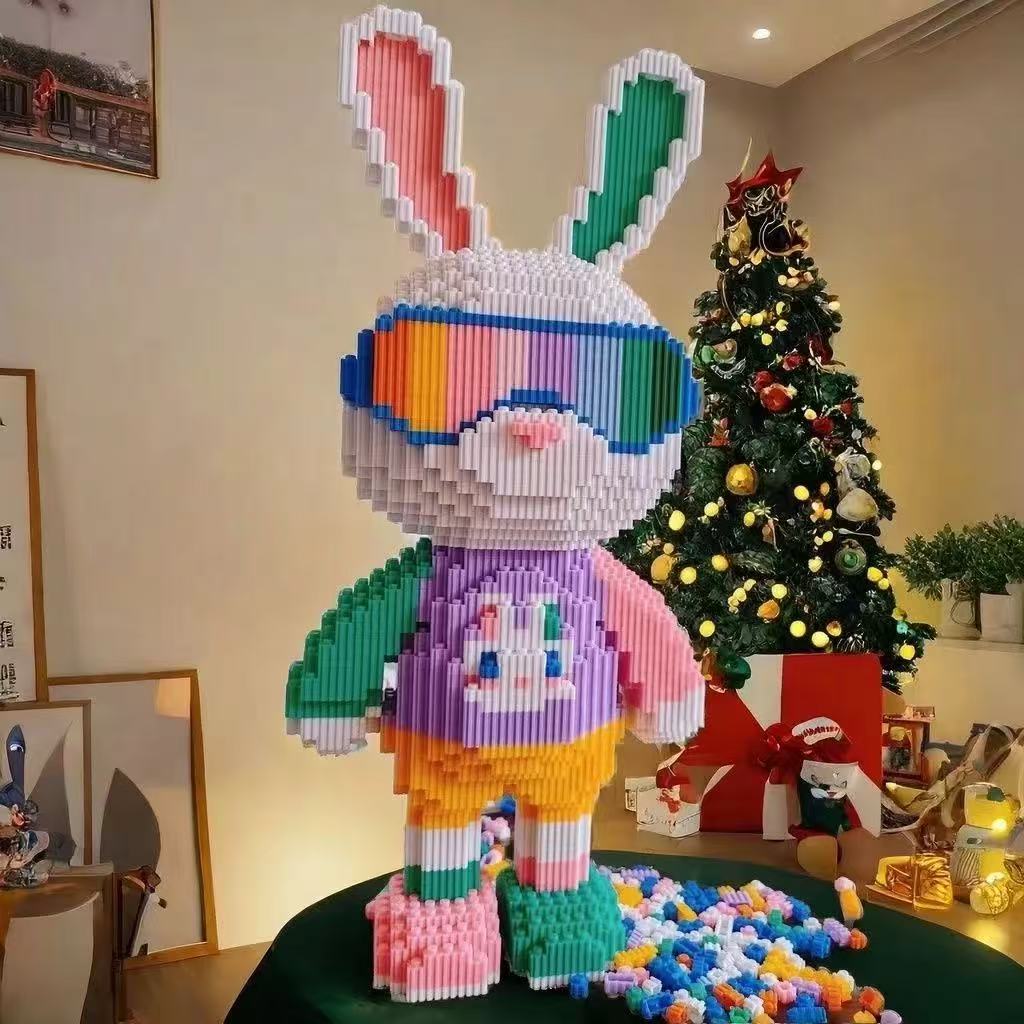 33СМ Мини Красочный Кролик 3D Модель мелкие детали Строительный Блок Сборная Игрушка Милые Маленькие Детали Пазл Украшения Детский Подарок