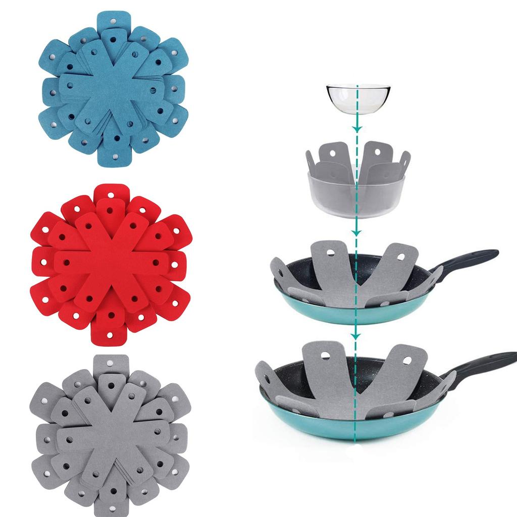 Pot , Set Of 12, 4 Different Sizes, Larger And Thicker Protectors, Pot Dividers To Stack And Your Cookware