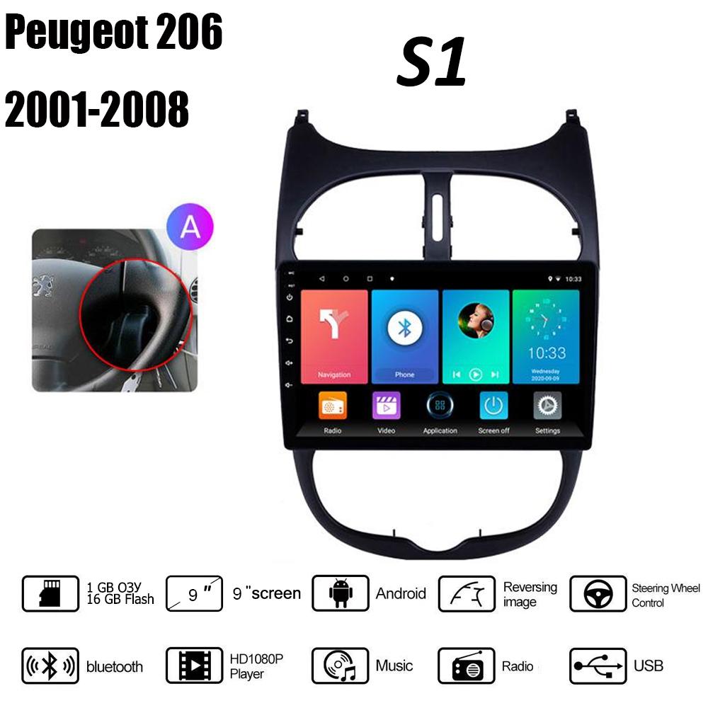 Автомобильное радио 2Din для Peugeot 206 206CC 206SW 2000-2016 Citroen C2 2004-2008 плеер Android Carplay WIFI GPS навигация стерео 2 + 32 ГБ