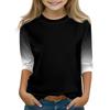 Printed Tops For Youth Girls 4-16 Years Round Neck 3/4 Sleeves T-Shirts Trendy Tops Outfit Tees