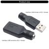 Портативный USB Папа/Мама к DC5.5x2.1мм Адаптер-конвертер Головка для преобразования питания Черный для различных марок ноутбуков