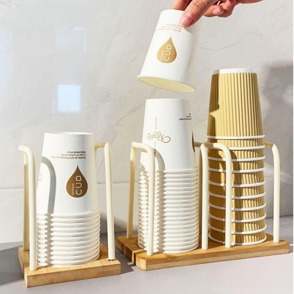 Nordic Style Disposable Cup Holder Multifunctional Paper Cups Picker Cup Storage Rack Desktop