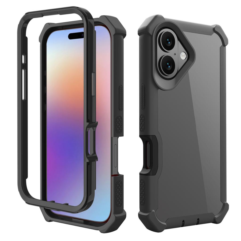 For iPhone 17 Case Clear Detachable 2 in 1 Shockproof TPU+PC Phone Back Cover