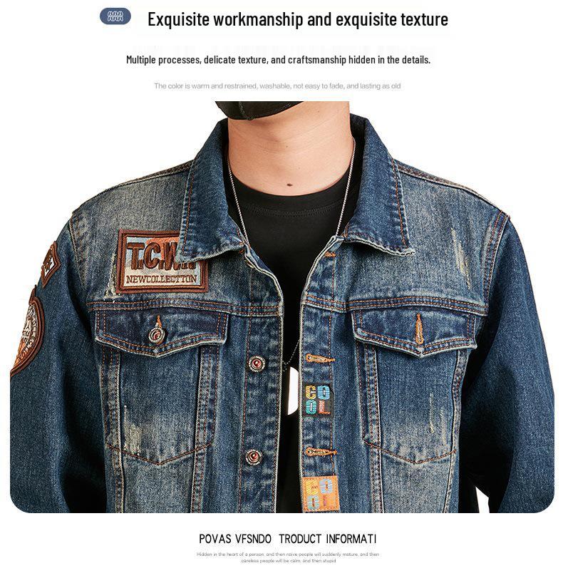 Xintang Menswear | 2025 Men's Trendy American Denim Jacket - Versatile Spring/Autumn Workwear, Casual Outerwear
