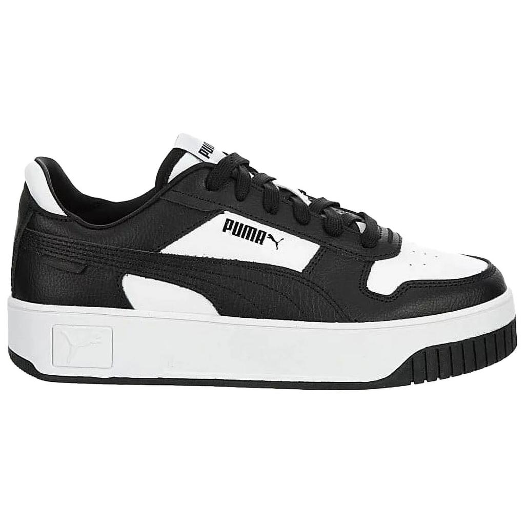 Puma Carina Street Удобные Универсальные Прочные Низкие Кроссовки Женские Кроссовки Черные Белые 389390-16