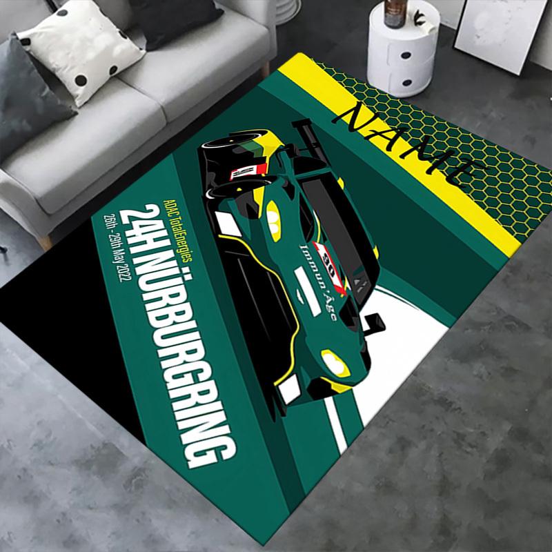 Race, Speed, Nürburgring Office Carpet Soft Polyester Entrance Carpet Washable Non slip Machine Wash