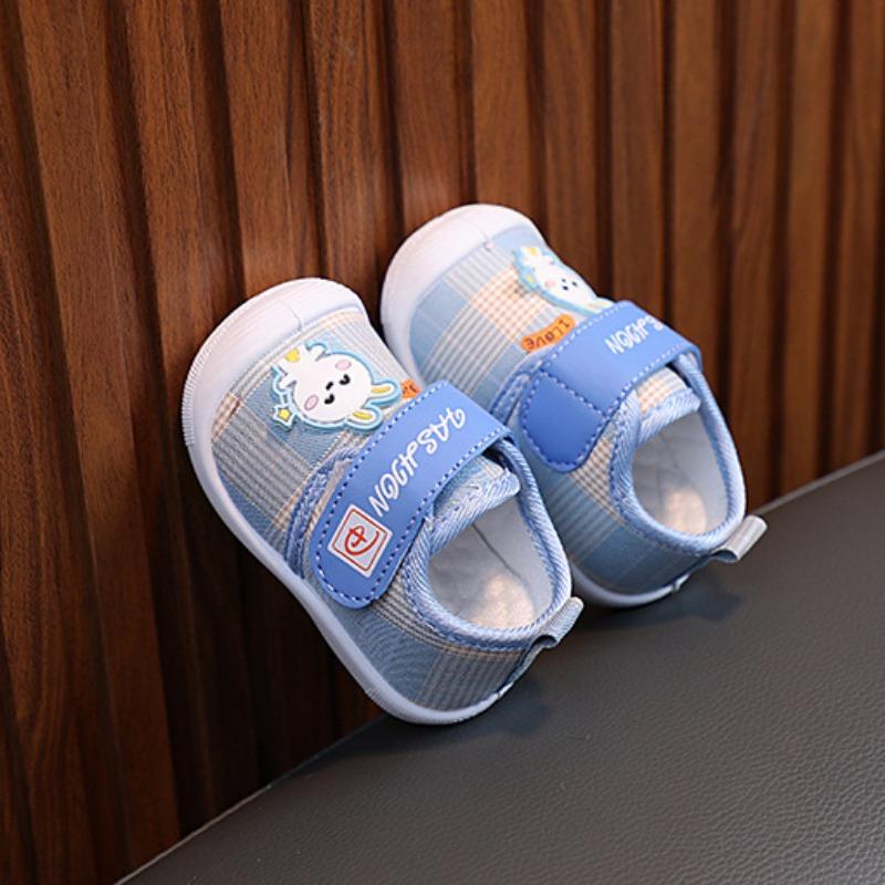 Детская весенне-осенняя прогулочная обувь для отдыха, тканевая обувь с милым кроликом, обувь для громкого звонка для мальчиков и девочек