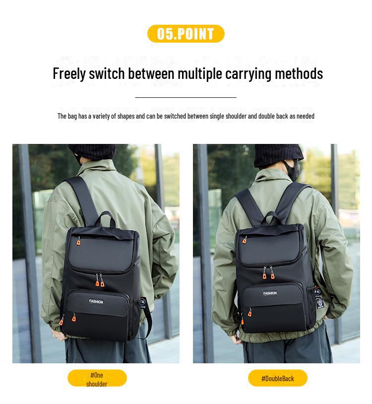 Мужской водонепроницаемый рюкзак большой вместимости для путешествий, школы, бизнеса и колледжа - в японском и корейском стиле