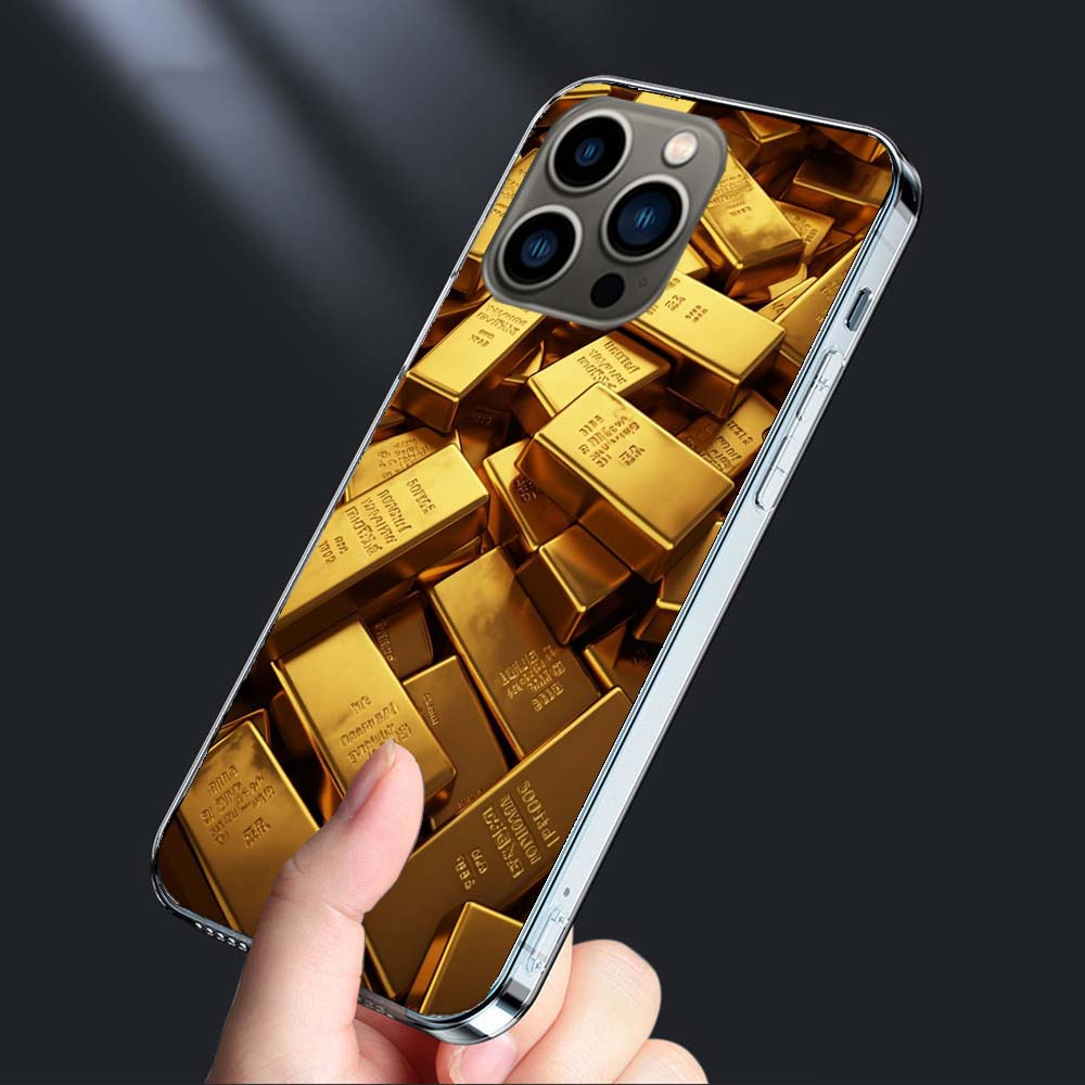 Чехол для телефона 'Золотой слиток Богатство и Финансы' Для Iphone 16E 15 Pro 14 Plus 17E 16 17 Pro Max Air 11 12 13 Mini Ударопрочный Capa Милый