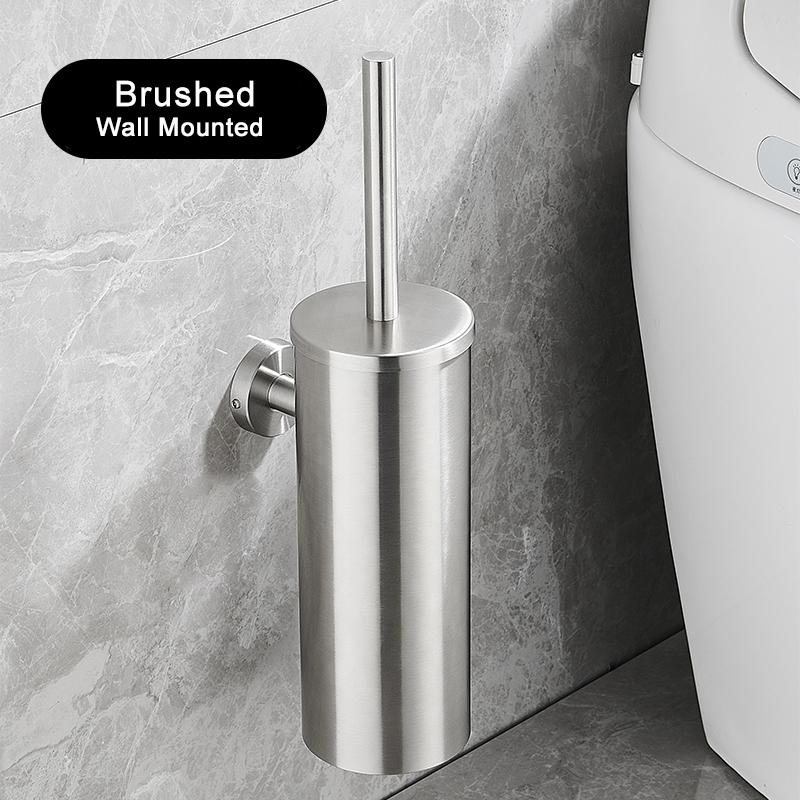 Stainless Steel Bathroom Toilet Brush Holder Accessories Black Toilet Brush Wall Mounted WC Cleaner Brush FR07
