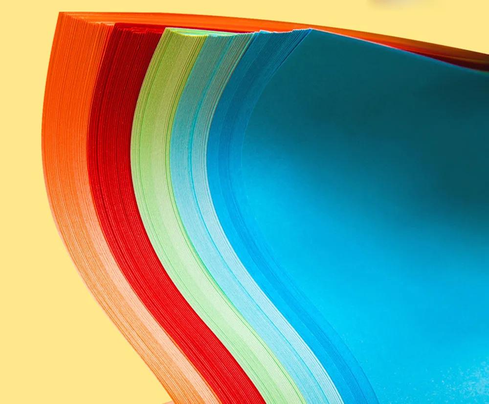 100 шт., бумага для оригами ручной работы для детей, 10 цветов, складная бумага, двухсторонняя бумага для скрапбукинга, многоцветная квадратная бумага