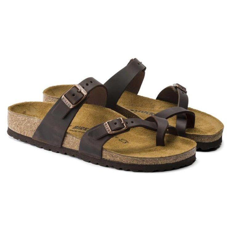 Birkenstock Кожаные Модные Удобные Шлепанцы Сандалии Унисекс Коричневые 0171321