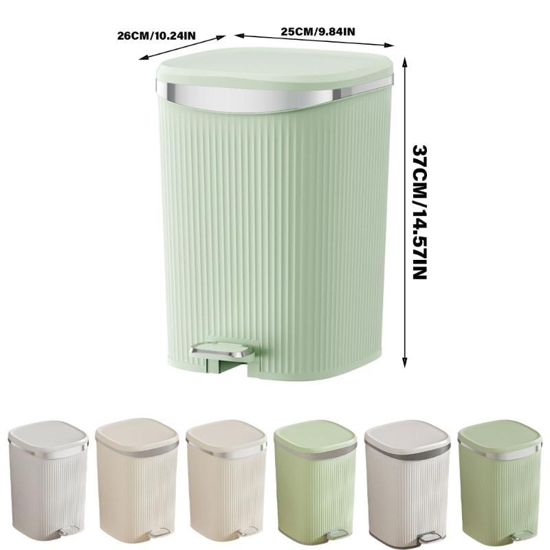 652F User Friendly Foot Pedal Garbage Can, and Aesthetic Step Trash Can, Fit Well in Multiple Locations Garbage Bin