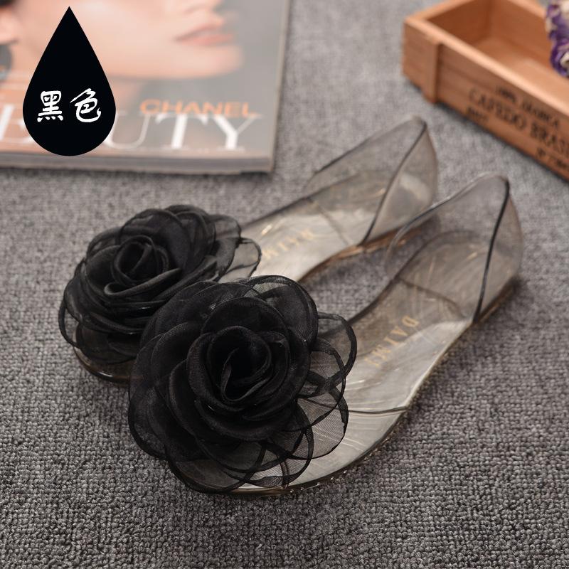 Женские сандалии летние пляжные туфли из желе сандалии на плоской подошве с цветочным принтом женские туфли с кристаллами летние прозрачные туфли новые женские туфли GHN78