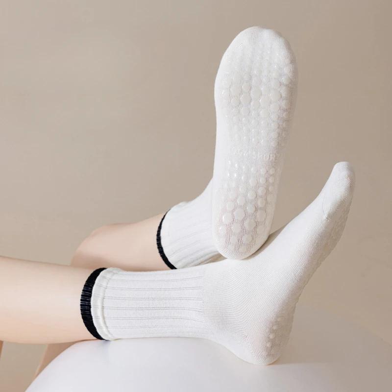 Профессиональные носки для йоги, женские силиконовые противоскользящие носки для фитнеса, пилатеса, дышащие хлопковые носки для тренировок в помещении, танцев, спорта