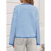 Женский полосатый контрастный свитер на осень и зиму, повседневный кардиган с длинными рукавами