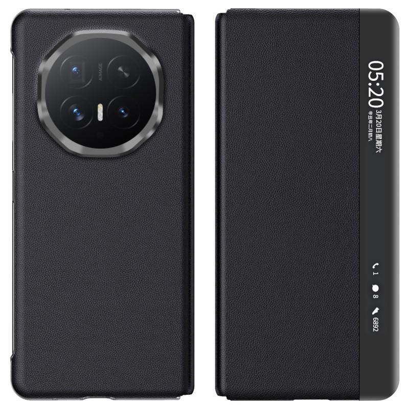 Slim Protective Folio Case With Smart Window Honor Magic V6 V5 V3 Foldable Phone Stand Anti-Slip Leather Cover
