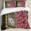 Simple British British Expired Three-Piece Digital Printing Quilt Cover Bedding Home Textiles