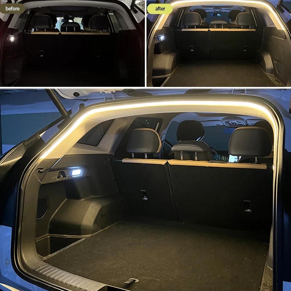 Светодиодная лента для багажника автомобиля, водонепроницаемая, гибкая ПВХ, лента окружающего света, автоматическое включение/выключение, скрытая установка, универсальная для внедорожников и минивэнов