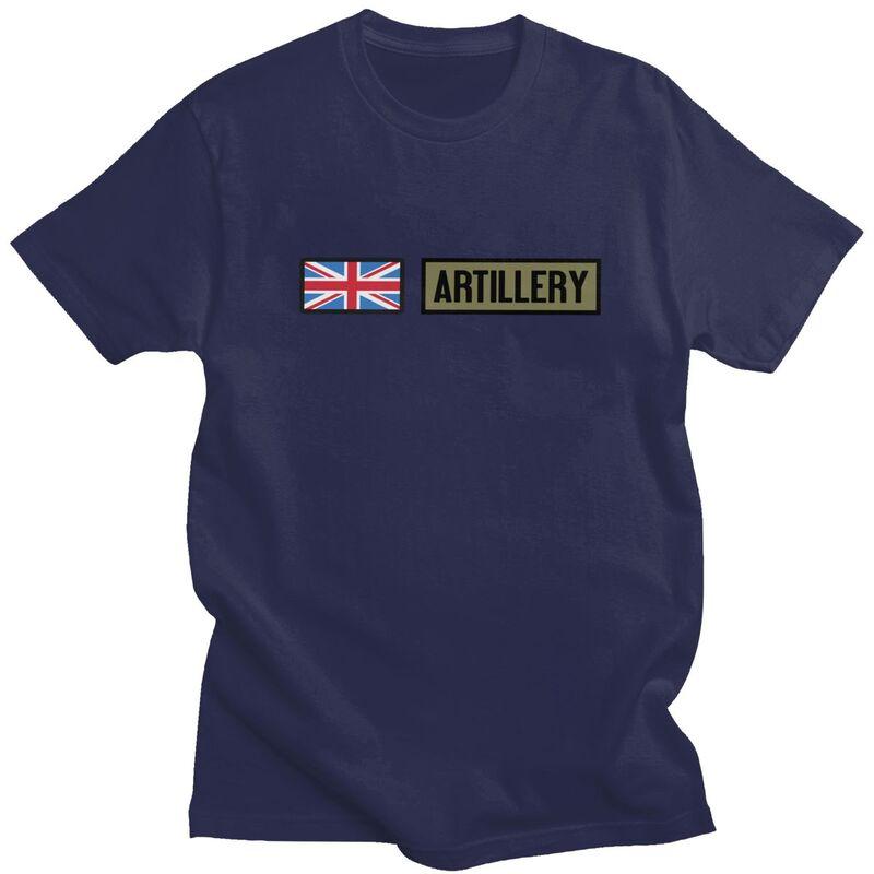 Custom Union Jack British Flag Artillery T Shirt for Men 100 Cotton Tshirt Leisure Tee Short Sleeve Tshirts Loose Fit Clothing