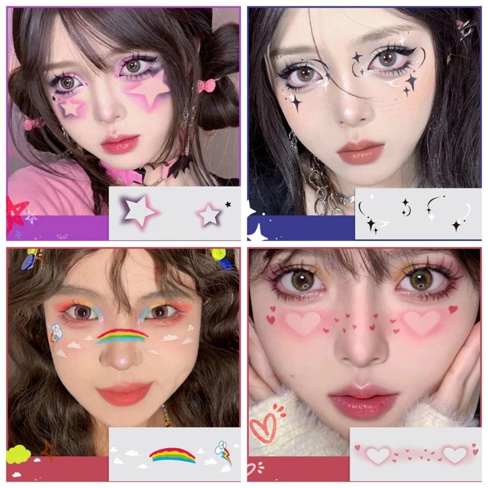 Sweatproof Decorative Stickers Disposable Blush Face Patch Sweet Temporary Tattoo Sticker Make Up