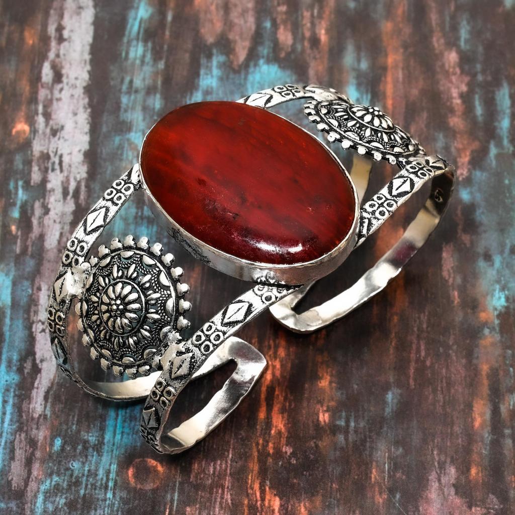 Красный лабрадорит драгоценный камень ручной работы браслет из стерлингового серебра 925 пробы регулируемые ювелирные изделия