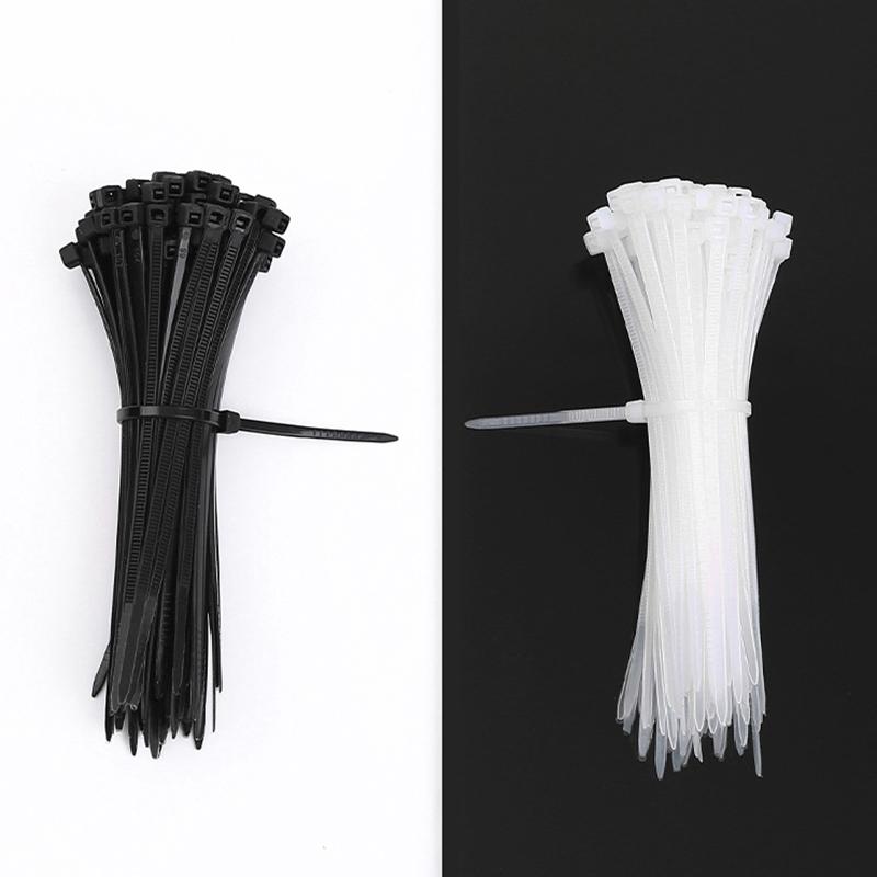 100 шт. нейлоновых кабельных стяжек, самоблокирующиеся стяжки для шнуров, регулируемые ремни для кабелей, крепежные петли для домашнего офиса, стяжки для проводов