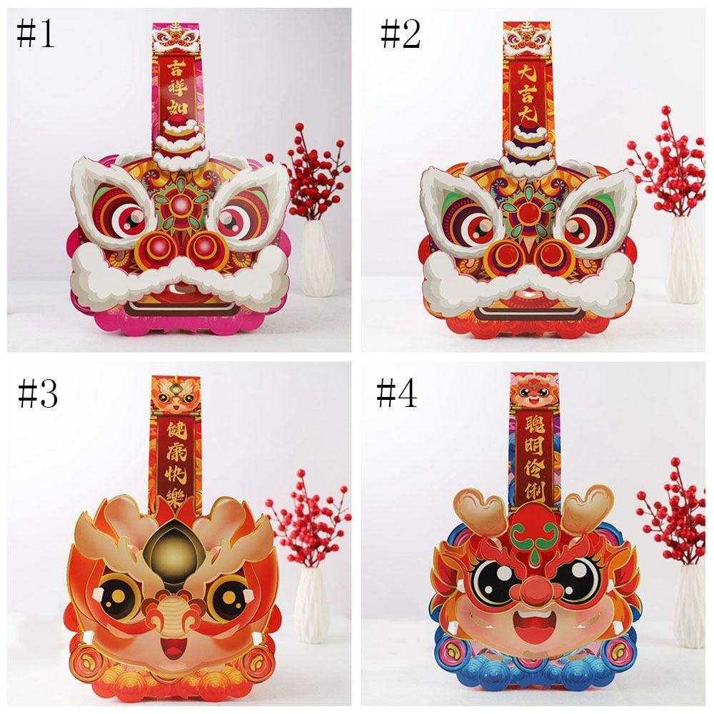 Традиционный Год Дракона Портативный Фонарь Китайский Фонарь Ручной Работы DIY Материалы Домашний Декор
