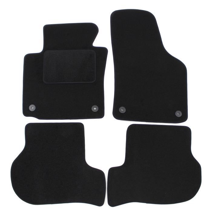 Tapis De Sol - Seat - Leon - Velours Noir - Sur Mesure - Renforcé Au Niveau Des Pédales