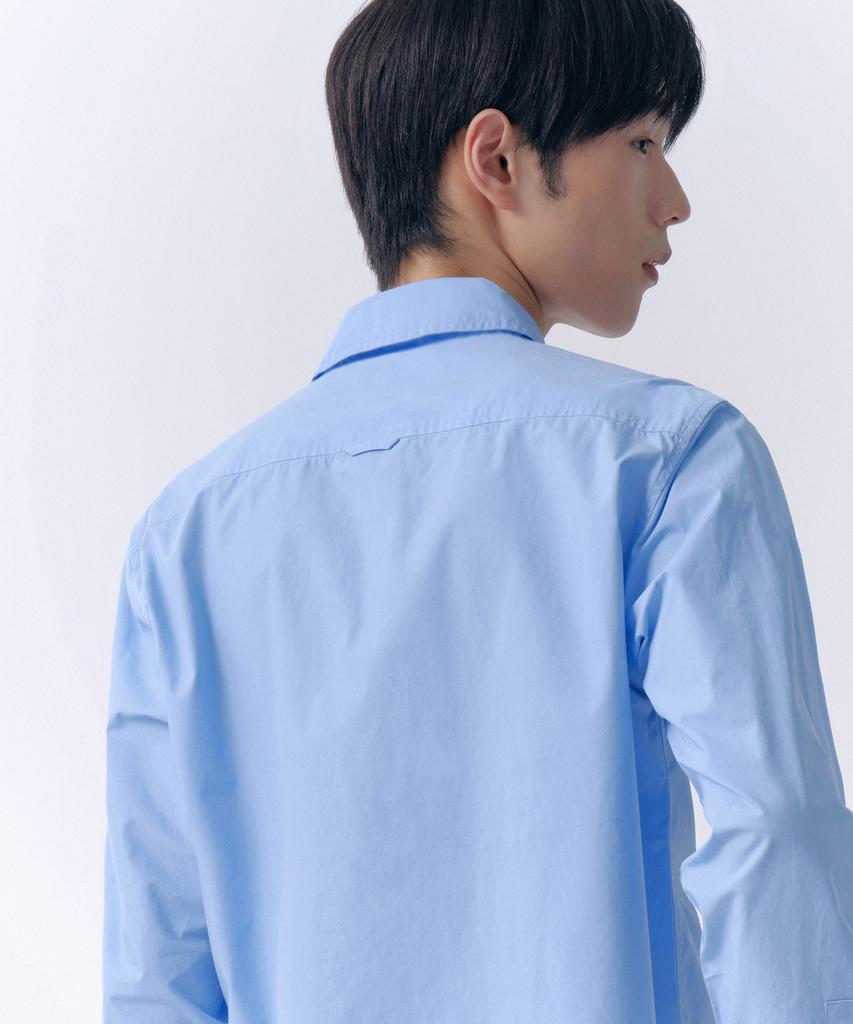 MUSINSA STANDARD Basic Washed Poplin Shirt [Socks Blue]