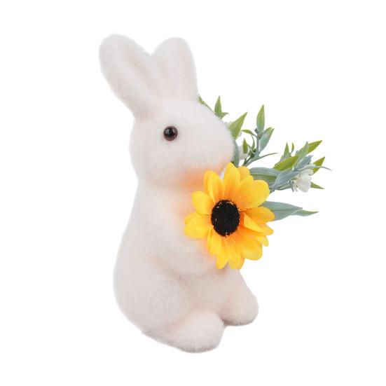 Украшение Зайчик Пасхальное Украшение с Искусственным Мхом Смоляное Ядро Водонепроницаемое Устойчивое к УФ-лучам Наружный Весенний Декор для Центрального Элемента