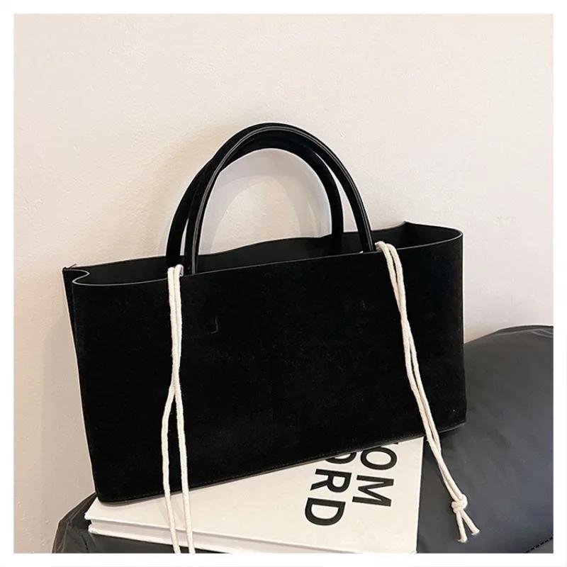 Сумка-корзина из замши в стиле ретро, корейская версия, вместительная, универсальная, для женщин