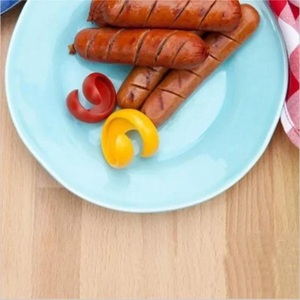 2pcs Labor-saving Hot Dog Slicer Spiral Hot Dog Mold Barbecue Tools Sausage Cutter Vegetable