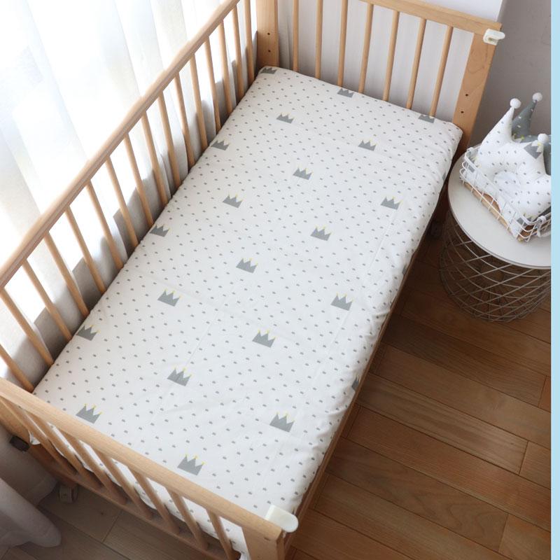 Простыня на резинке для детской кроватки для новорожденных, мягкий хлопковый чехол для матраса с резиной 130x70 см