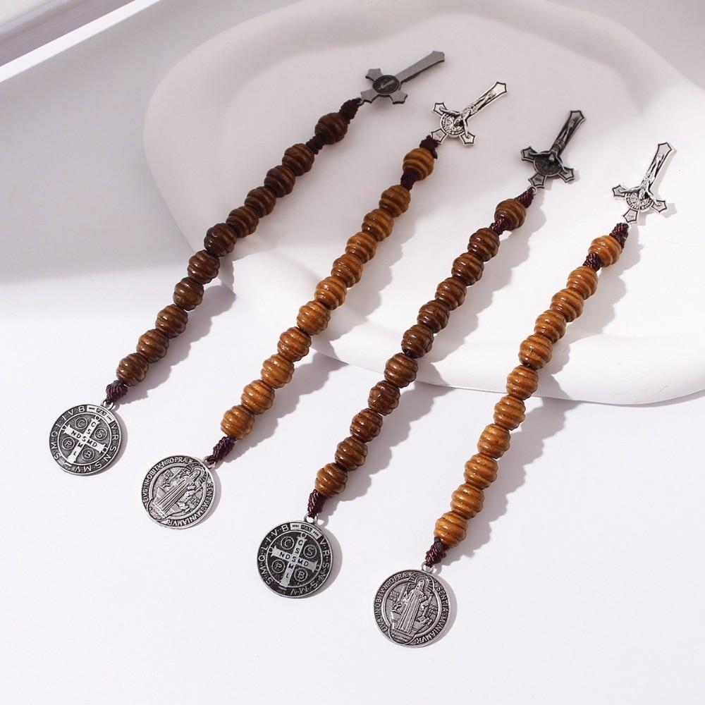 Prayer Saint Benedict Medal Blessing Saint Benedict Rosary Wooden Prayer Beads Prayerful Catholic