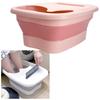 Складная ванночка для ног Medikichi, переносная с крышкой, термоподставка для смартфона на открытом воздухе (розовый)