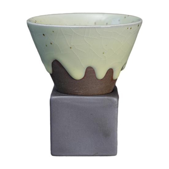 200 мл керамическая воронка для кофе с основанием, термостойкая кружка ручной работы в японском стиле для латте, капучино, чая, эспрессо, коническая кружка, подарок на день рождения