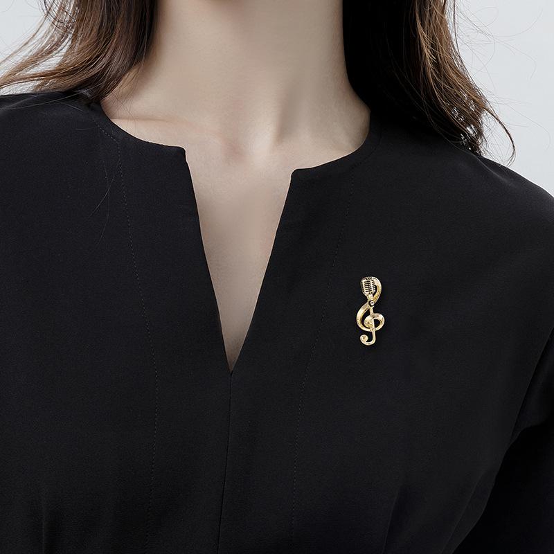 Броши-Микрофоны с Нотами Модные Металлические Булавки Специальный Значок для Женщин Мужчин Студентов Музыкантов На Рюкзак На Лацкан Бижутерия