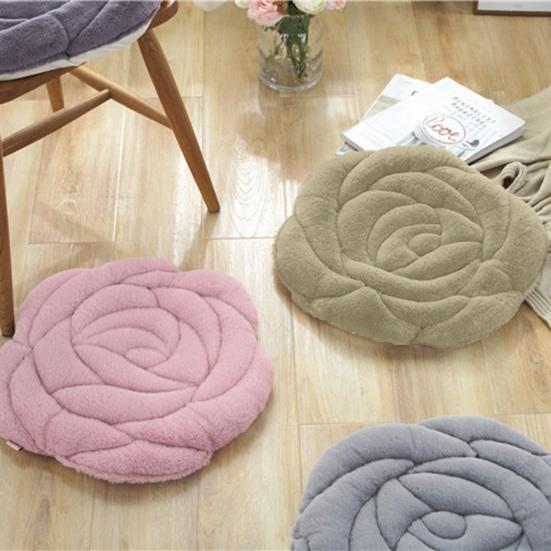 Подушка для сиденья сохраняет тепло, утолщенная супермягкая противоскользящая гранула, защита бедер, круглая форма розы, плюшевый стул, подушка с татами, товары для дома