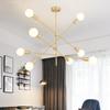 Подвесной светильник Nordic Loft Iron Gold E27 LED Современное внутреннее освещение Роскошный 4 6 8 головок для бара, столовой, декоративная люстра
