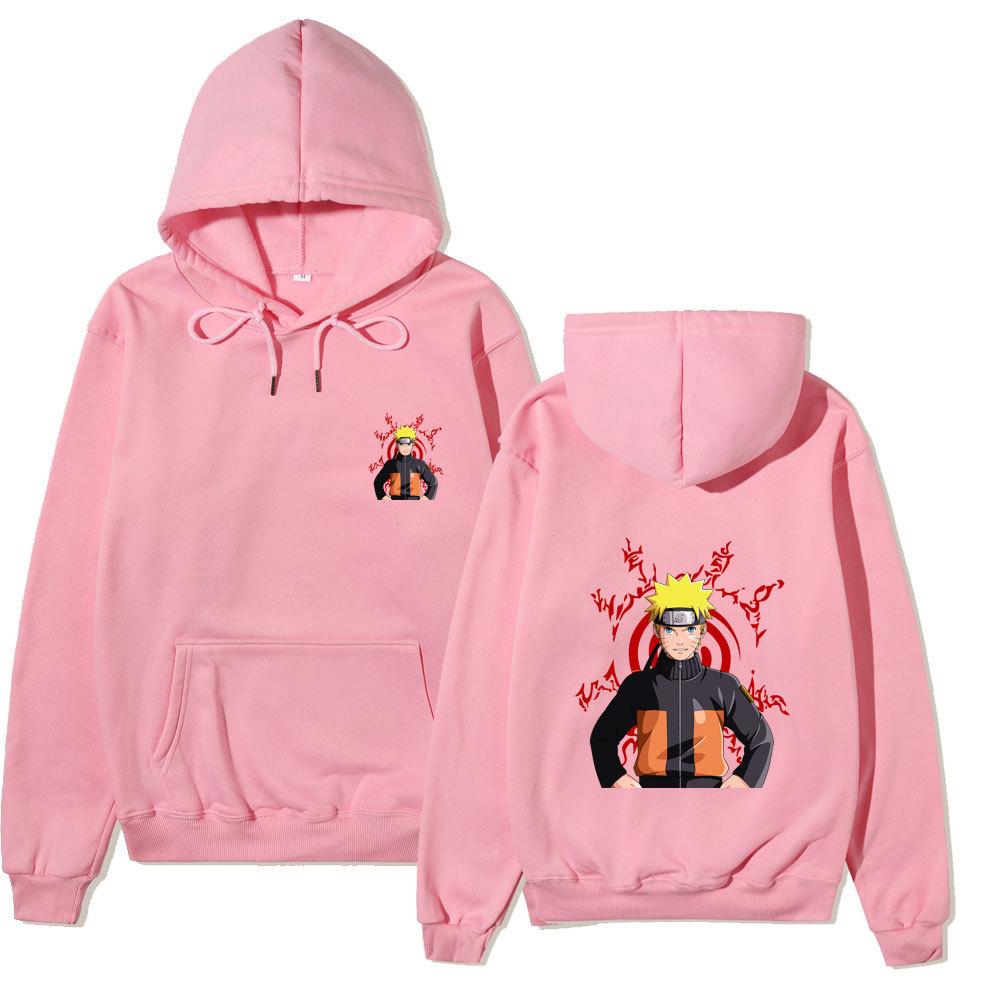 Naruto Uzumaki Casual Anime Printed Hooded Sweatshirt Men Women Thick Fleece Warm Long Sleeve Pullover Top Autumn Winter Loose Streetwear Hoodie
