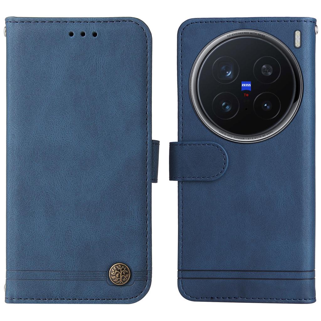 Для vivo X200 Pro 5G Кожаные чехлы-кошельки Чехол для телефона с тактильным покрытием Подставка с ремешком