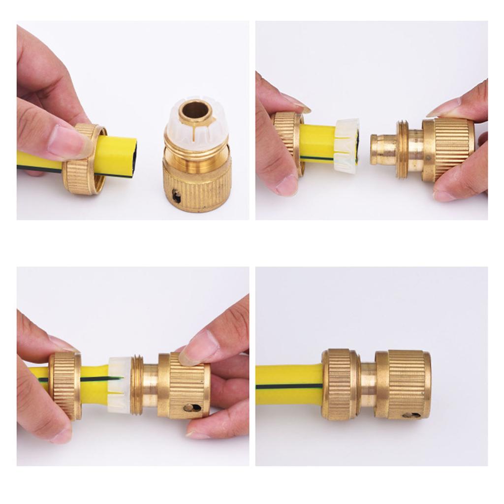 Прочные латунные фитинги для садового шланга, быстрый соединитель, латунные муфты для шланга, комплект из 2 женщин + 2 мужчин