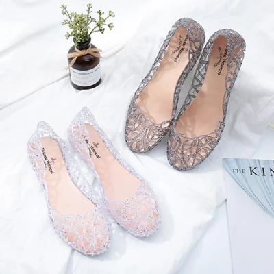 Летние новые модные повседневные сандалии женские Baotou легкие дышащие туфли на плоской подошве ПВХ пляжные женские сандалии