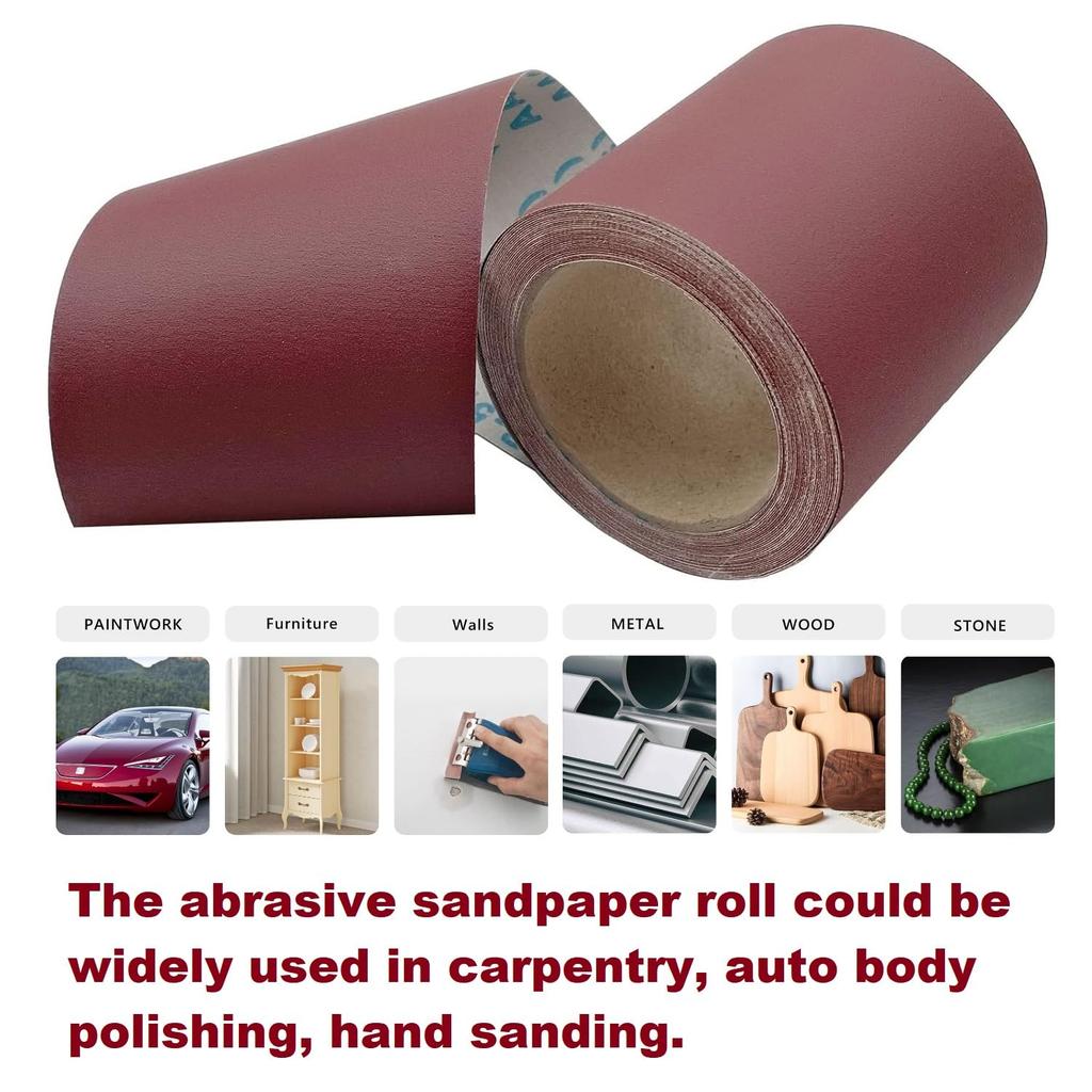 1000 Grit Sandpaper Roll, 1 metre x 115 mm Aluminum Oxide Emery Cloth Abrasive Paper Roll for Metal Grinding, Wood Sanding, Furniture Finishing,