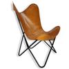 Stylish Lounge Handmade Leather Butterfly Chair - Comfortable Arm Rest Relaxing Butterfly Chair - with Black Powder Coated Iron Stand