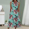 Summer Fashion Sexy Sleeveless Dress Soft Casual 3D Wild Flower Print Dress Sleeveless Sling Dress
